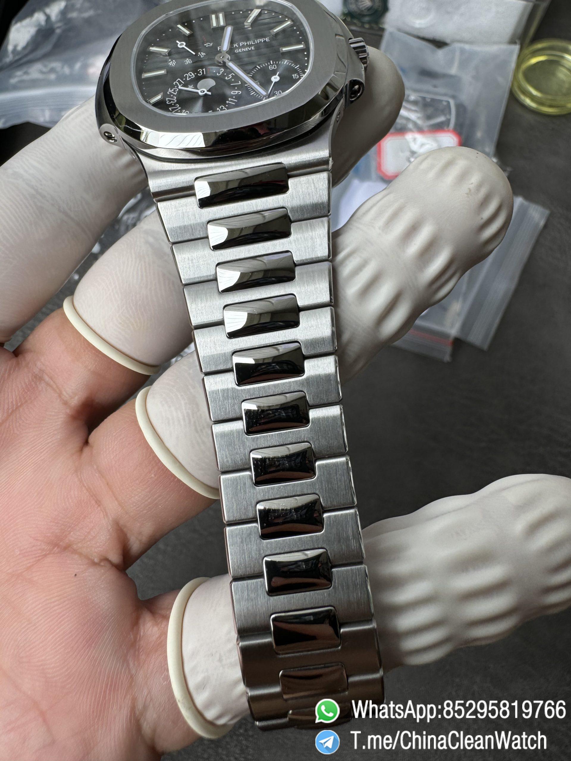 OMEF Custom Patek Nautilus 5712 Blue Dial Moon Phase and Power Reserve Display Free Sprung Balance 240 Movement Brushed Finish Bracelet 13 OMEF Custom Patek Nautilus 5712 Blue Dial Moon Phase and Power Reserve Display Free Sprung Balance 240 Movement Brushed Finish Bracelet 13