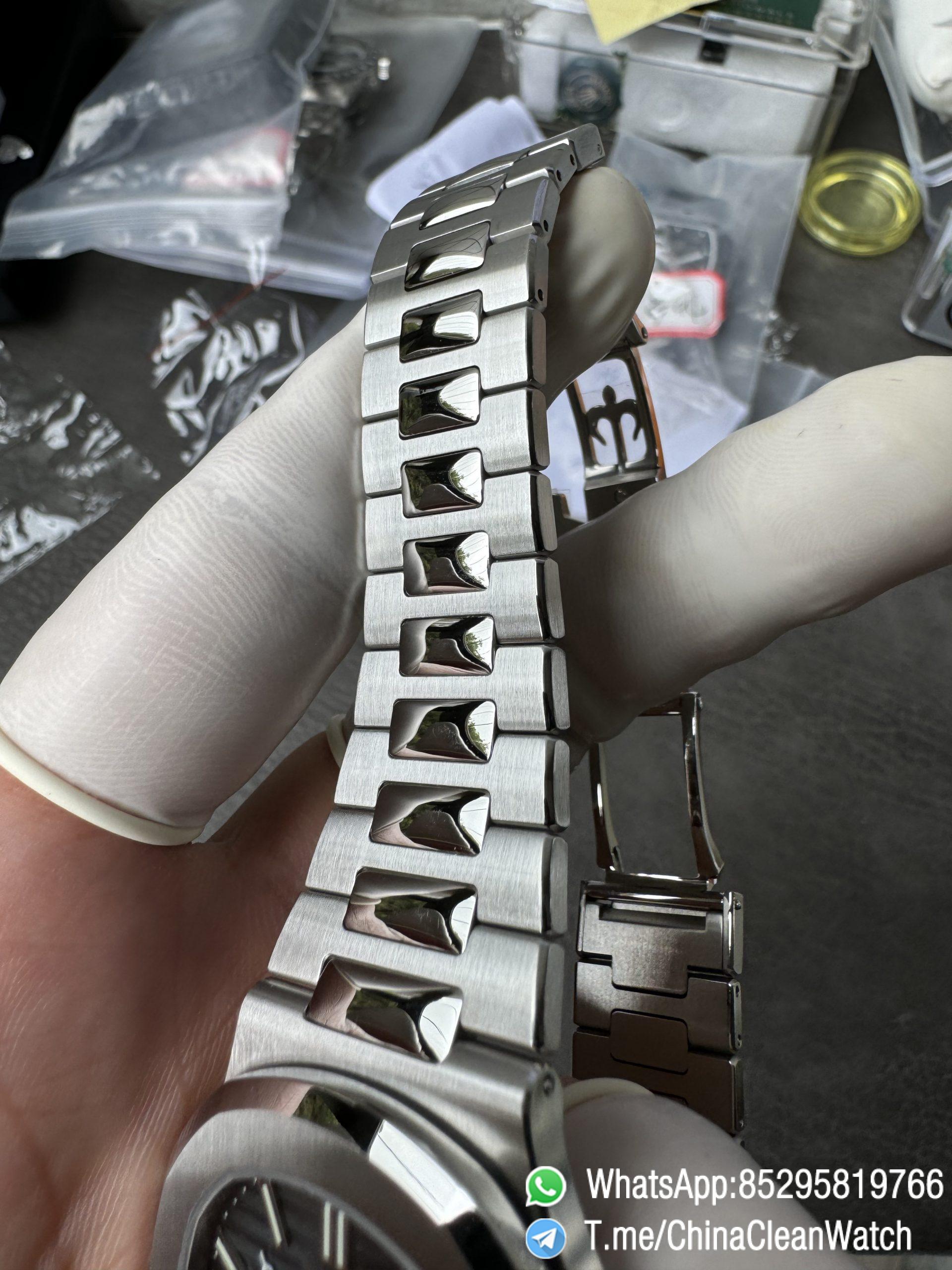 OMEF Custom Patek Nautilus 5712 Blue Dial Moon Phase and Power Reserve Display Free Sprung Balance 240 Movement Brushed Finish Bracelet 19 OMEF Custom Patek Nautilus 5712 Blue Dial Moon Phase and Power Reserve Display Free Sprung Balance 240 Movement Brushed Finish Bracelet 19