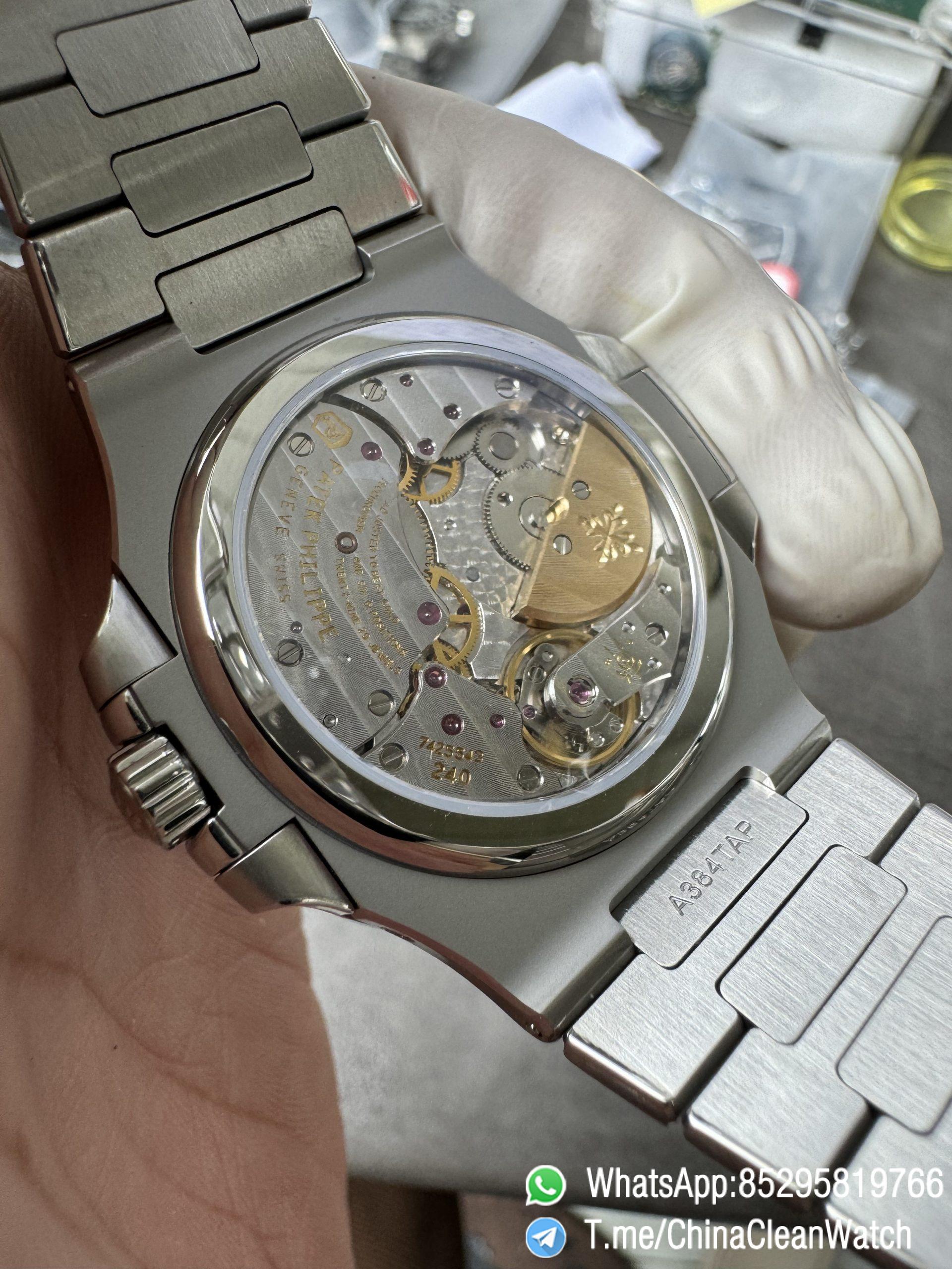 OMEF Custom Patek Nautilus 5712 Blue Dial Moon Phase and Power Reserve Display Free Sprung Balance 240 Movement Brushed Finish Bracelet 23 OMEF Custom Patek Nautilus 5712 Blue Dial Moon Phase and Power Reserve Display Free Sprung Balance 240 Movement Brushed Finish Bracelet 23