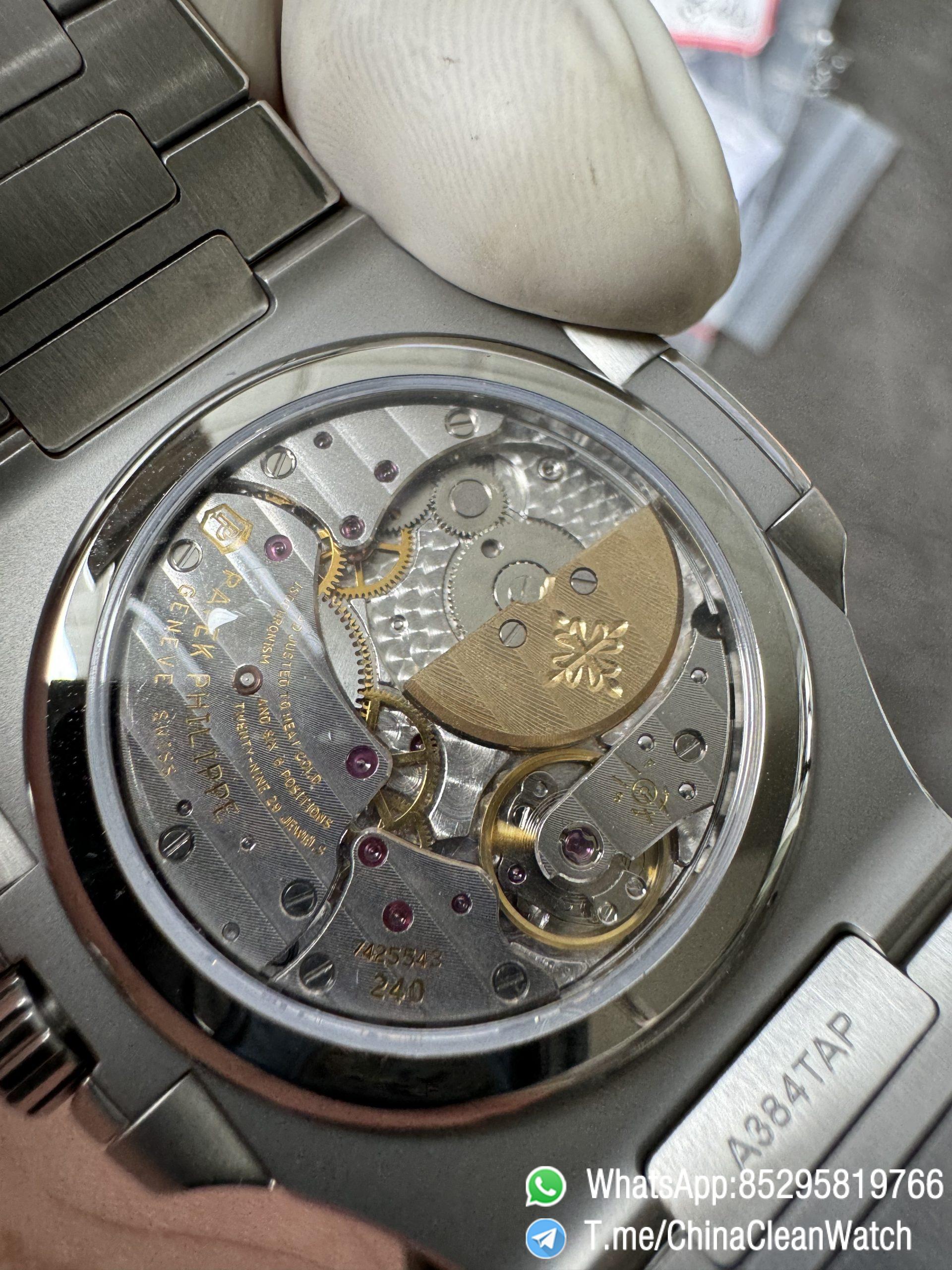 OMEF Custom Patek Nautilus 5712 Blue Dial Moon Phase and Power Reserve Display Free Sprung Balance 240 Movement Brushed Finish Bracelet 24 OMEF Custom Patek Nautilus 5712 Blue Dial Moon Phase and Power Reserve Display Free Sprung Balance 240 Movement Brushed Finish Bracelet 24