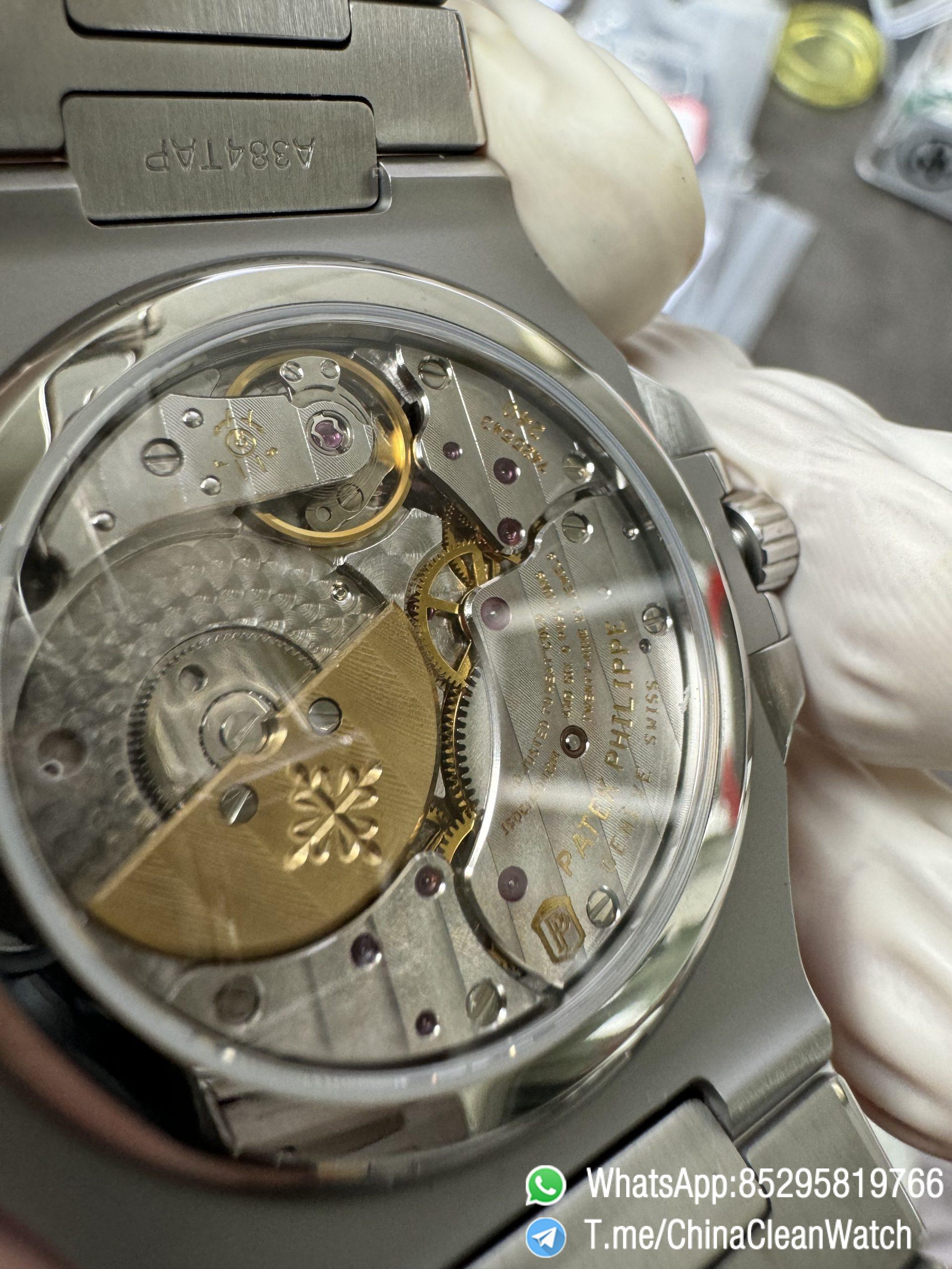 OMEF Custom Patek Nautilus 5712 Blue Dial Moon Phase and Power Reserve Display Free Sprung Balance 240 Movement Brushed Finish Bracelet 26 OMEF Custom Patek Nautilus 5712 Blue Dial Moon Phase and Power Reserve Display Free Sprung Balance 240 Movement Brushed Finish Bracelet 26