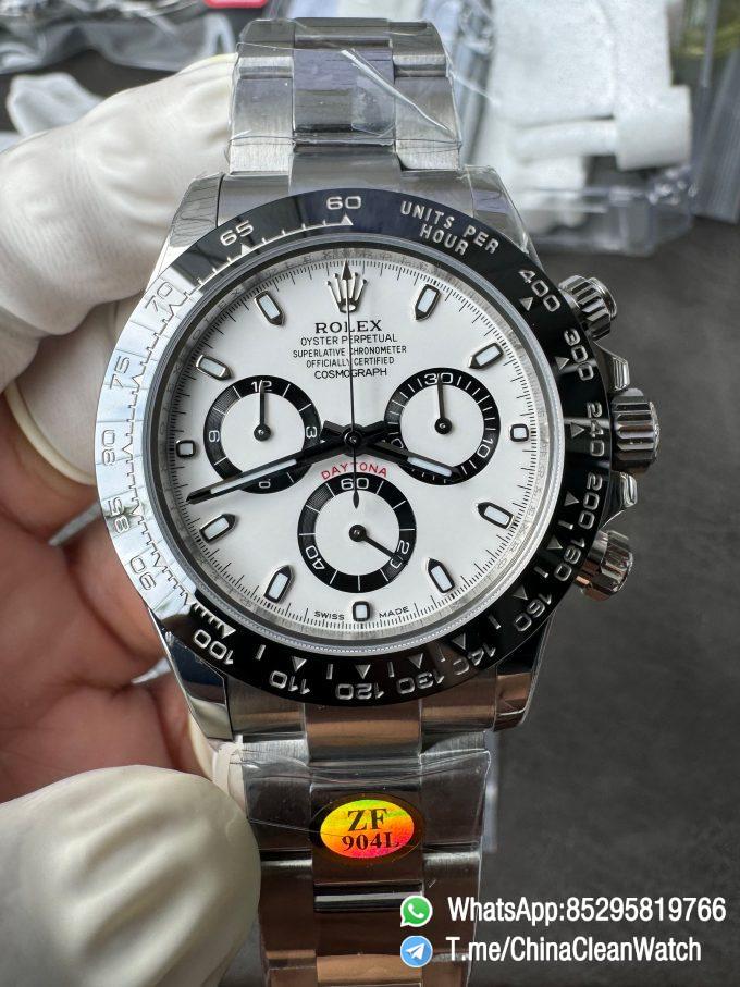 ZF Daytona Panda SWF Dial Deep Sapphire High Transparency Crystal Black Ceramic Bezel 904L Stainless Steel Case and Oyster Bracelet SH4130 Calibre 000