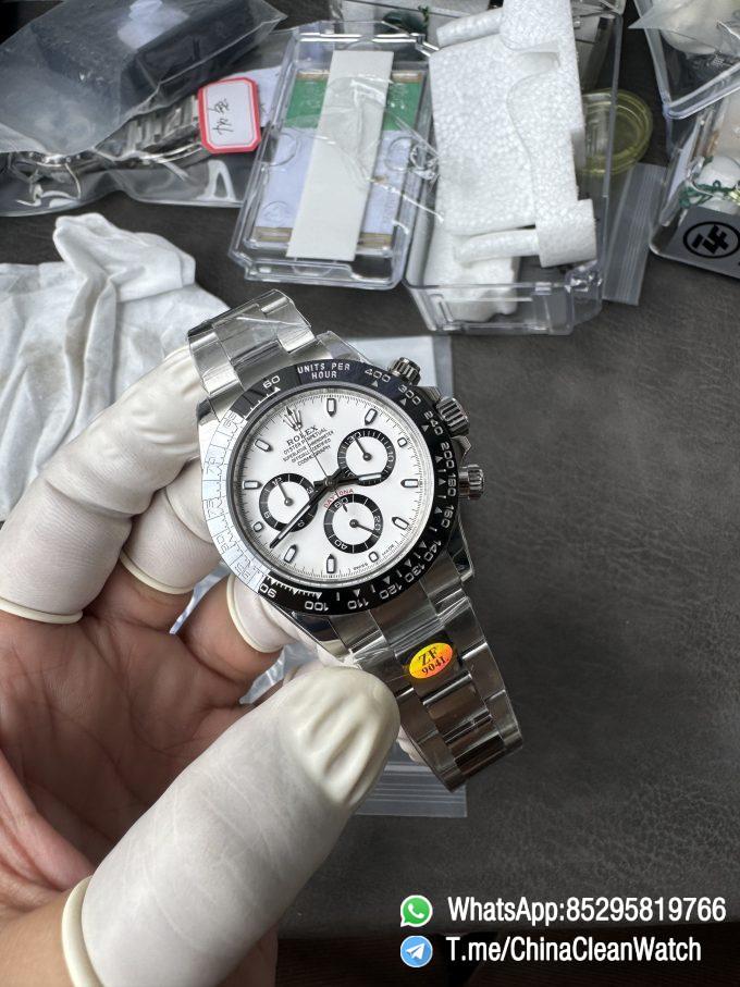 ZF Daytona Panda SWF Dial Deep Sapphire High Transparency Crystal Black Ceramic Bezel 904L Stainless Steel Case and Oyster Bracelet SH4130 Calibre 01