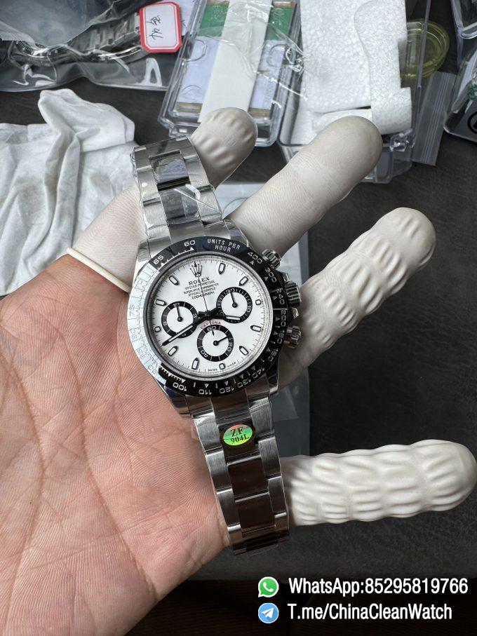 ZF Daytona Panda SWF Dial Deep Sapphire High Transparency Crystal Black Ceramic Bezel 904L Stainless Steel Case and Oyster Bracelet SH4130 Calibre 02