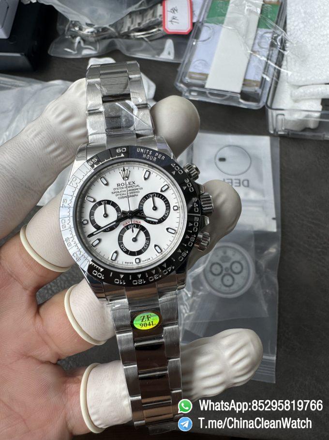 ZF Daytona Panda SWF Dial Deep Sapphire High Transparency Crystal Black Ceramic Bezel 904L Stainless Steel Case and Oyster Bracelet SH4130 Calibre 04