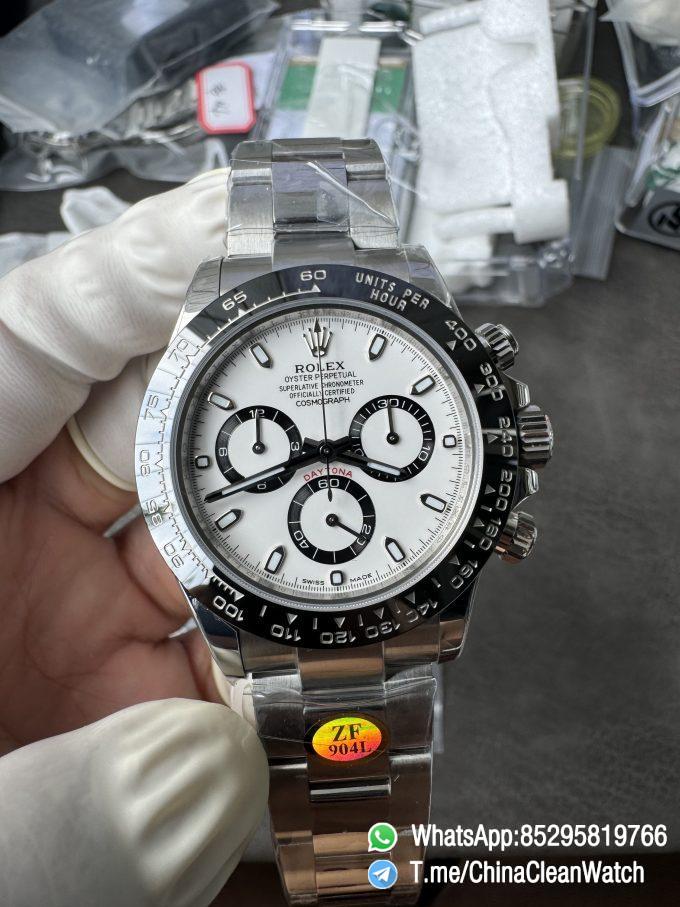 ZF Daytona Panda SWF Dial Deep Sapphire High Transparency Crystal Black Ceramic Bezel 904L Stainless Steel Case and Oyster Bracelet SH4130 Calibre 07