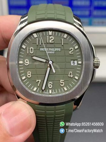 APWF Super Clone Aquanaut 5168G 010 Custom Free sprung Balance 324 Caliber Increase Weight 115g Green Dial Green Rubber Strap 00
