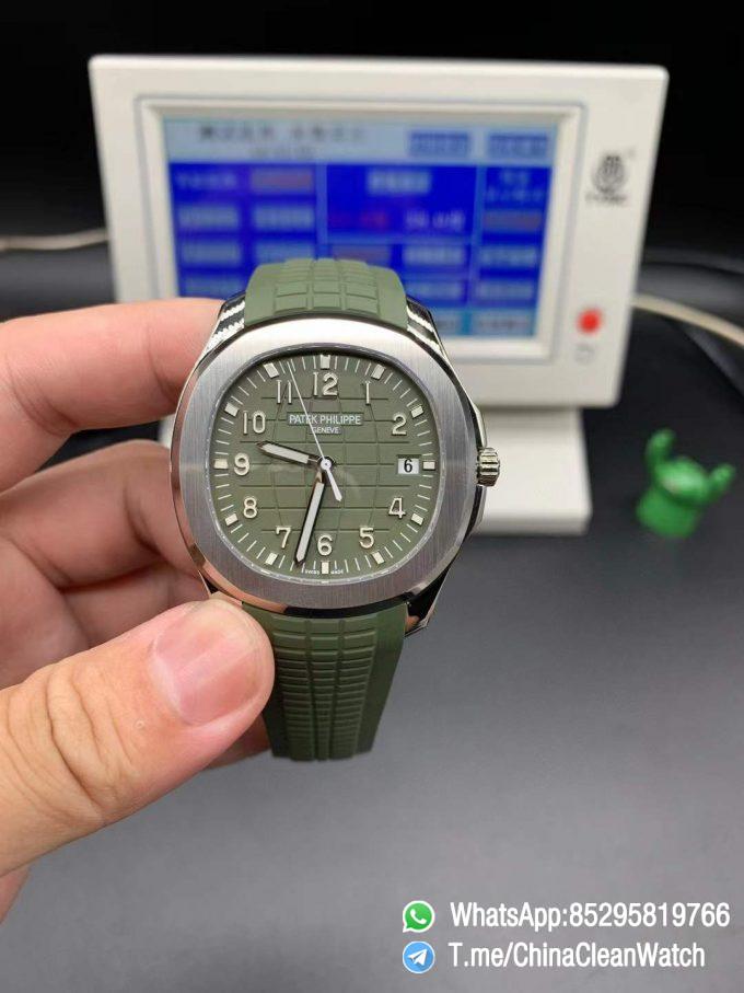 APWF Super Clone Aquanaut 5168G 010 Custom Free sprung Balance 324 Caliber Increase Weight 115g Green Dial Green Rubber Strap 01