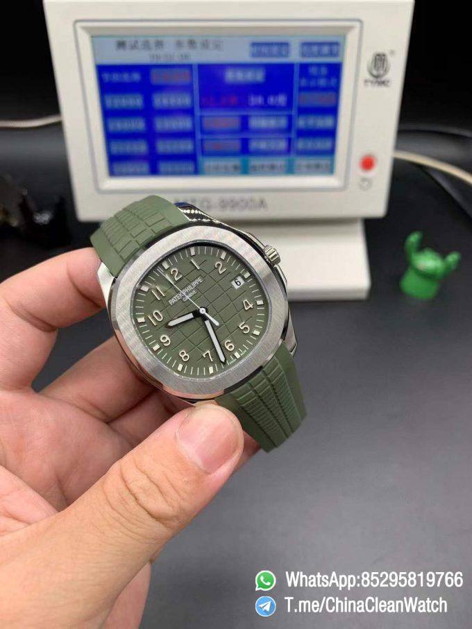 APWF Super Clone Aquanaut 5168G 010 Custom Free sprung Balance 324 Caliber Increase Weight 115g Green Dial Green Rubber Strap 02