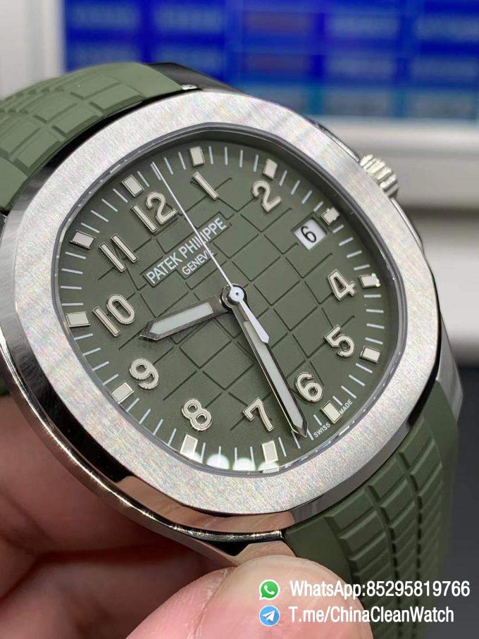 APWF Super Clone Aquanaut 5168G 010 Custom Free sprung Balance 324 Caliber Increase Weight 115g Green Dial Green Rubber Strap 03
