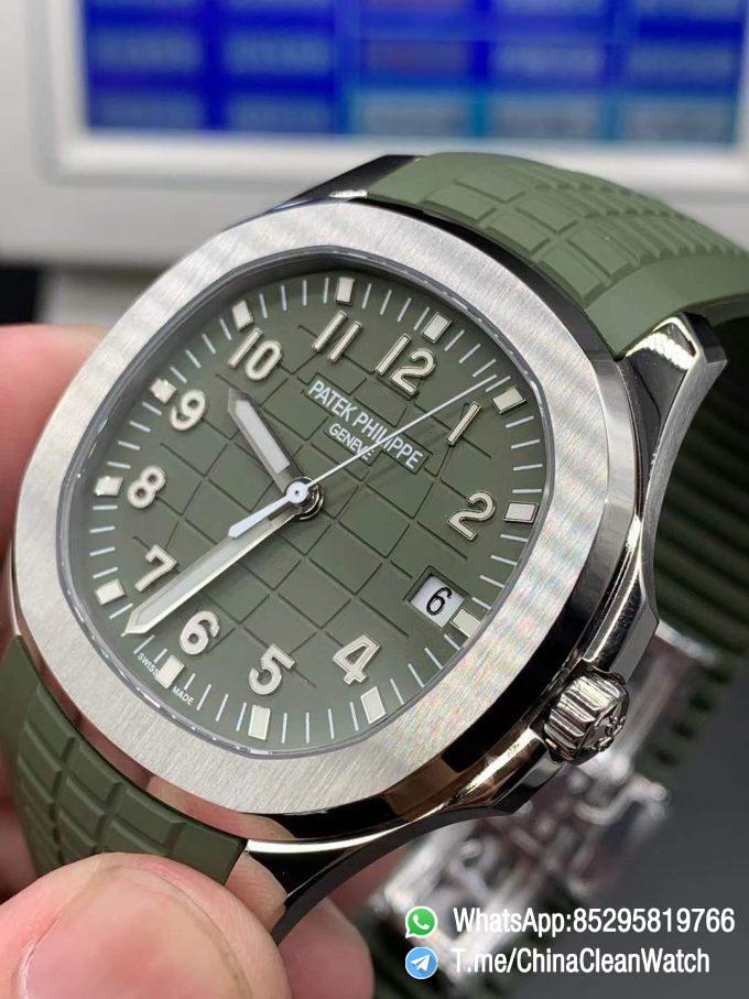 APWF Super Clone Aquanaut 5168G 010 Custom Free sprung Balance 324 Caliber Increase Weight 115g Green Dial Green Rubber Strap 04