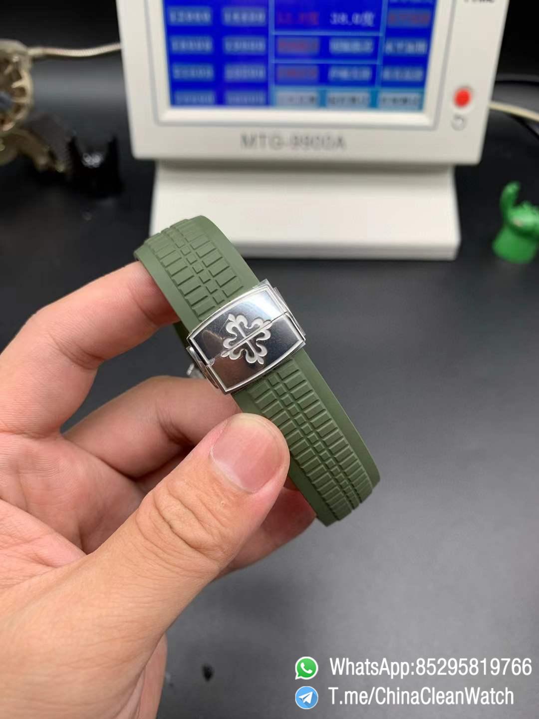 APWF Super Clone Aquanaut 5168G 010 Custom Free sprung Balance 324 Caliber Increase Weight 115g Green Dial Green Rubber Strap 07 APWF Super Clone Aquanaut 5168G 010 Custom Free sprung Balance 324 Caliber Increase Weight 115g Green Dial Green Rubber Strap 07