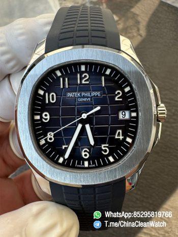 APWF Super Clone Aquanaut 5168G Custom Free sprung Balance A324 Caliber Gain Weight 115g Blue Dial Blue Rubber Strap 00
