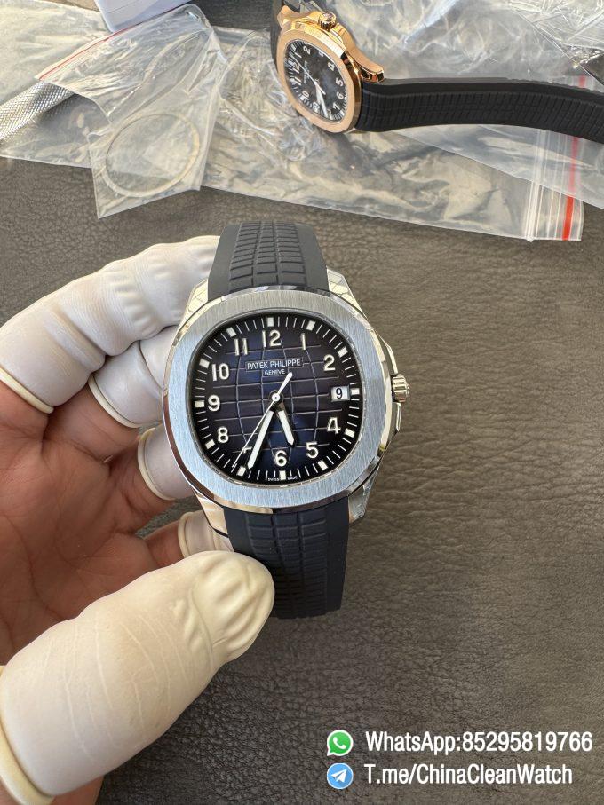 APWF Super Clone Aquanaut 5168G Custom Free sprung Balance A324 Caliber Gain Weight 115g Blue Dial Blue Rubber Strap 01