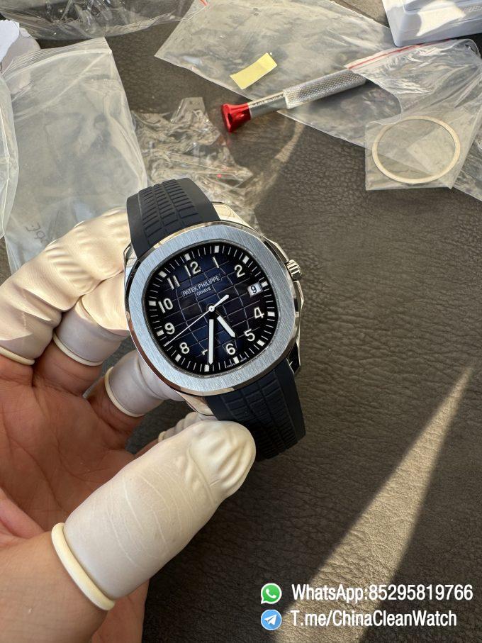 APWF Super Clone Aquanaut 5168G Custom Free sprung Balance A324 Caliber Gain Weight 115g Blue Dial Blue Rubber Strap 02