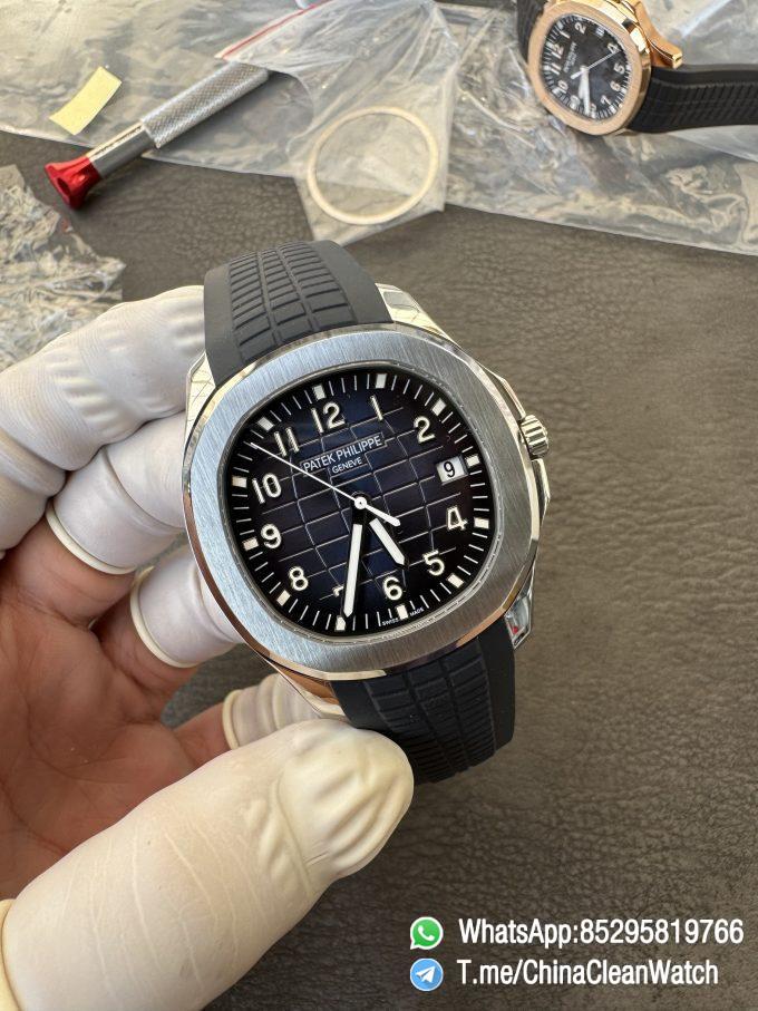 APWF Super Clone Aquanaut 5168G Custom Free sprung Balance A324 Caliber Gain Weight 115g Blue Dial Blue Rubber Strap 03
