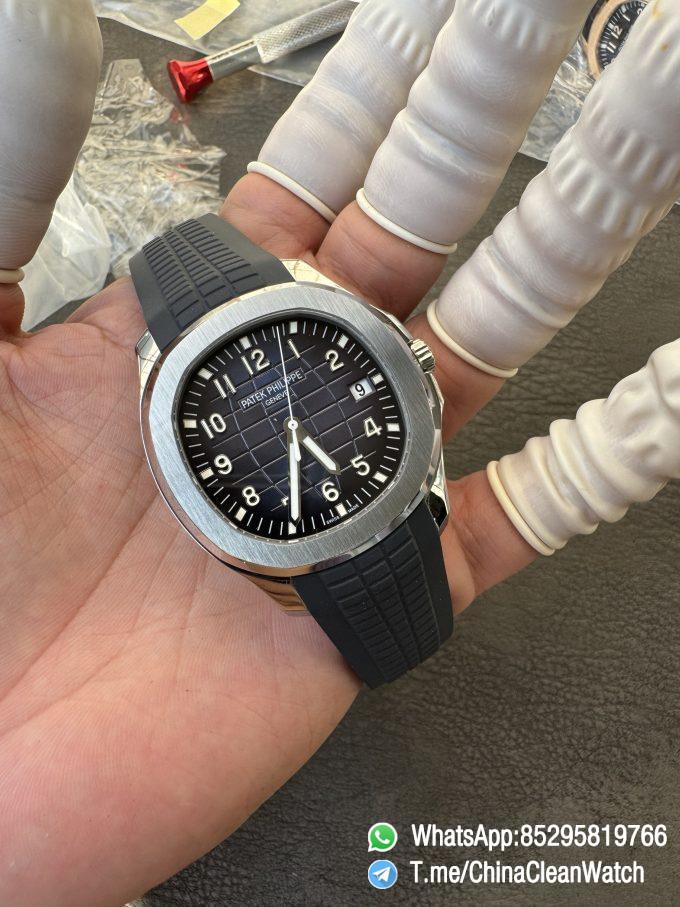 APWF Super Clone Aquanaut 5168G Custom Free sprung Balance A324 Caliber Gain Weight 115g Blue Dial Blue Rubber Strap 04