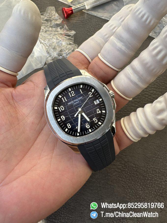 APWF Super Clone Aquanaut 5168G Custom Free sprung Balance A324 Caliber Gain Weight 115g Blue Dial Blue Rubber Strap 05