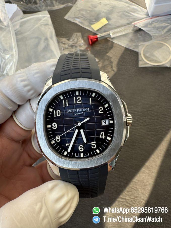 APWF Super Clone Aquanaut 5168G Custom Free sprung Balance A324 Caliber Gain Weight 115g Blue Dial Blue Rubber Strap 06