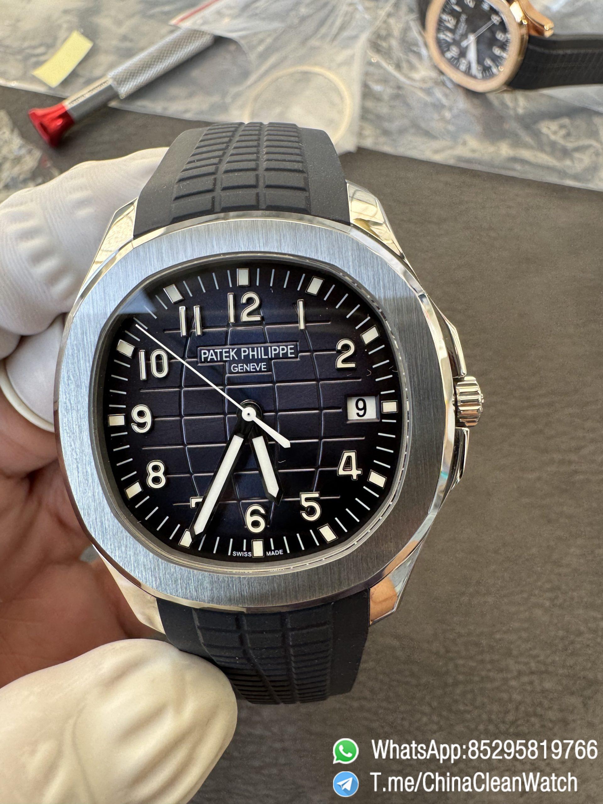 APWF Super Clone Aquanaut 5168G Custom Free sprung Balance A324 Caliber Gain Weight 115g Blue Dial Blue Rubber Strap 07 APWF Super Clone Aquanaut 5168G Custom Free sprung Balance A324 Caliber Gain Weight 115g Blue Dial Blue Rubber Strap 07