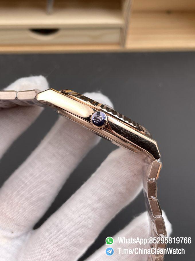 ESF Super Clone Land Dweller 127335 0001 Rose Gold Case Honeycomb Motif White Dial 40mm SuperClone 7135 Movement Jubilee Bracelet 04