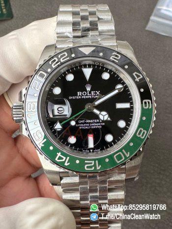 VSF GMT Master II Sprite 126720VTNR Black Green Ceramic Bezel Black Dial 904L Steel Jubilee Bracelet DD3285 Movement 00