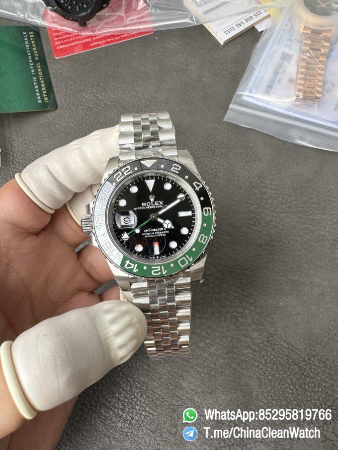 VSF GMT Master II Sprite 126720VTNR Black Green Ceramic Bezel Black Dial 904L Steel Jubilee Bracelet DD3285 Movement 01
