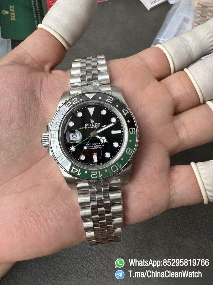 VSF GMT Master II Sprite 126720VTNR Black Green Ceramic Bezel Black Dial 904L Steel Jubilee Bracelet DD3285 Movement 03 01