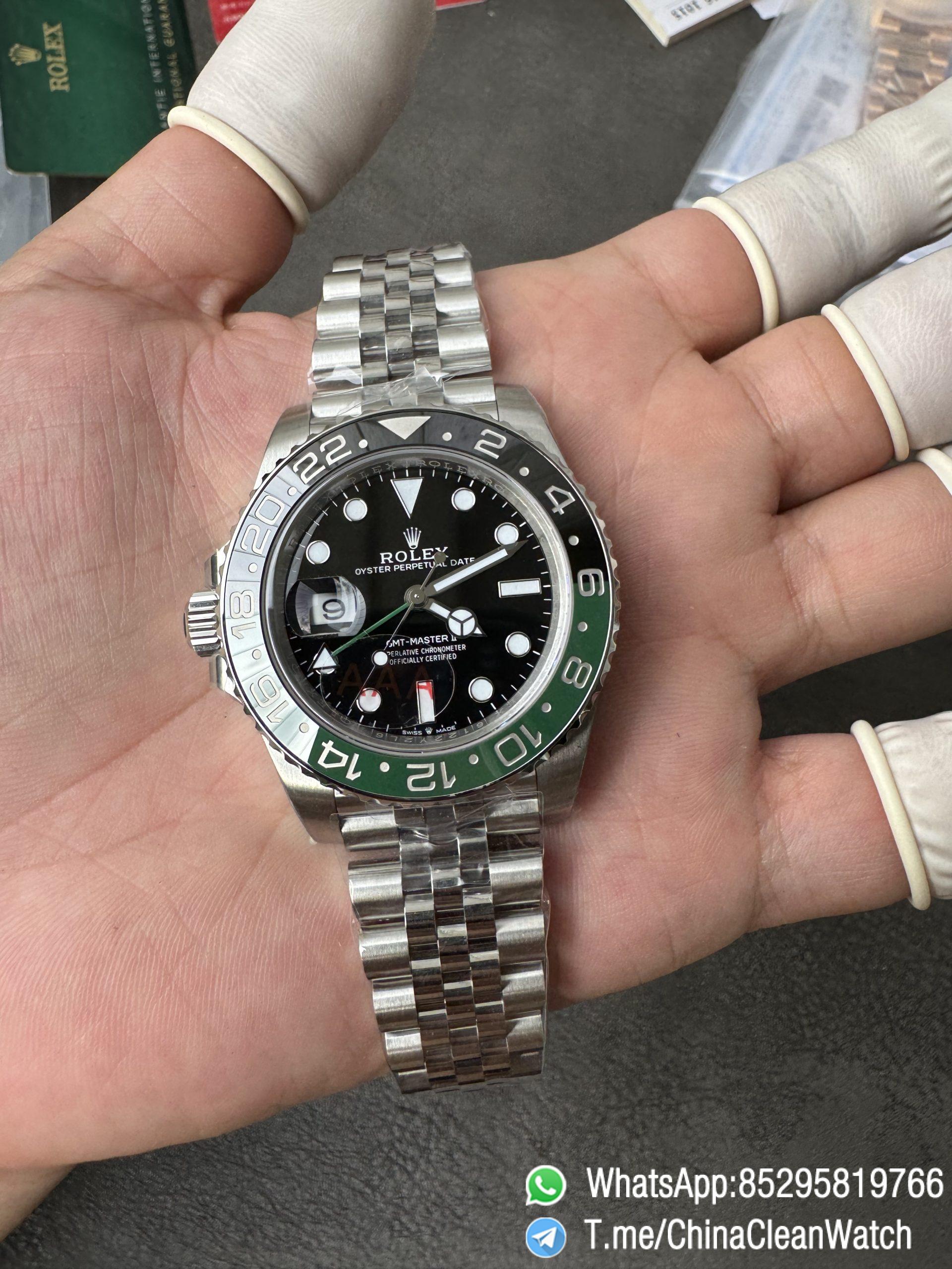 VSF GMT Master II Sprite 126720VTNR Black Green Ceramic Bezel Black Dial 904L Steel Jubilee Bracelet DD3285 Movement 03 01 VSF GMT Master II Sprite 126720VTNR Black Green Ceramic Bezel Black Dial 904L Steel Jubilee Bracelet DD3285 Movement 03 01