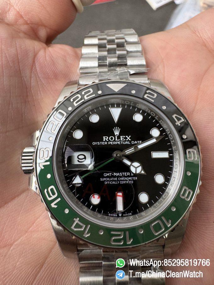 VSF GMT Master II Sprite 126720VTNR Black Green Ceramic Bezel Black Dial 904L Steel Jubilee Bracelet DD3285 Movement 10