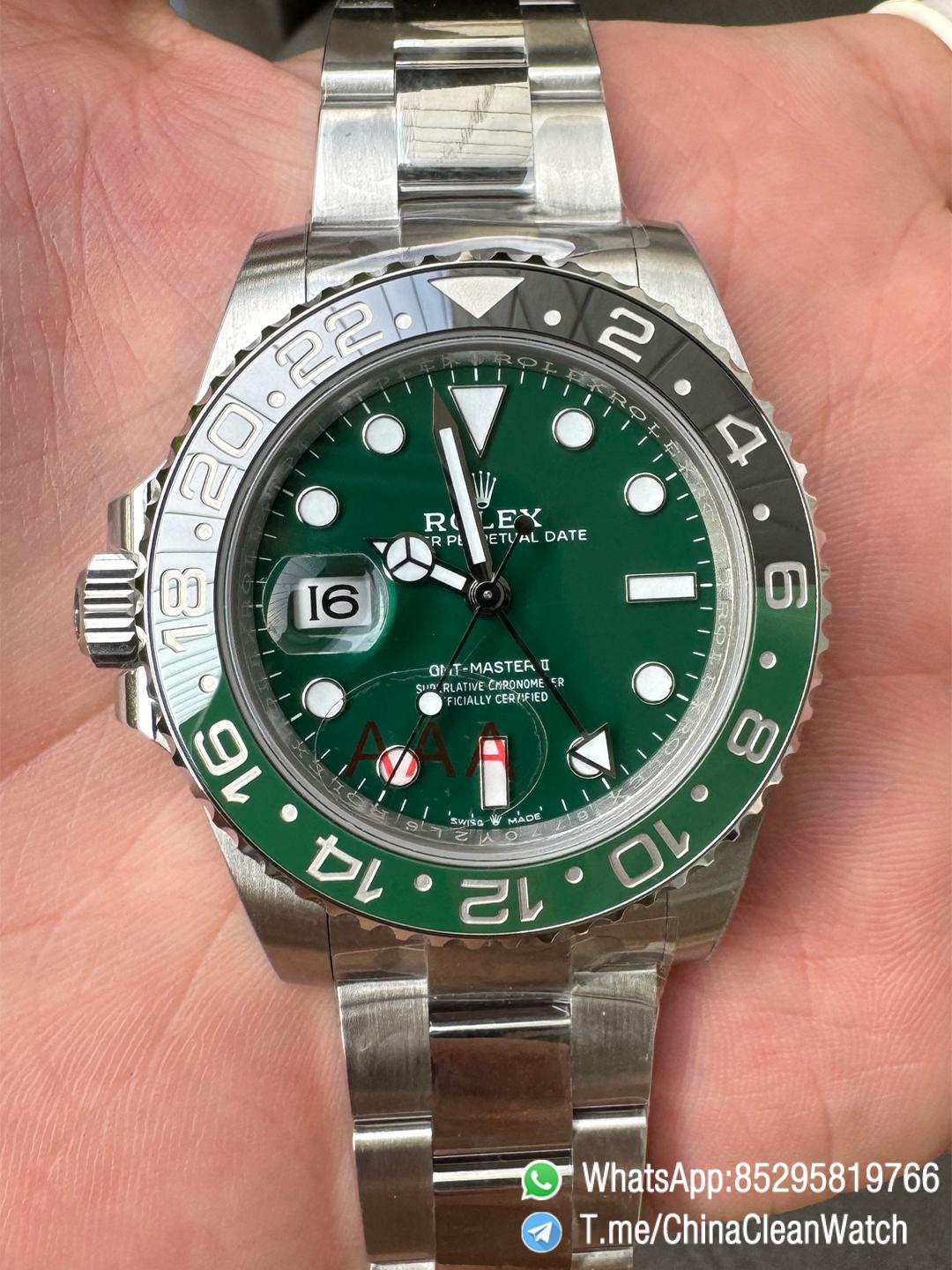 VSF GMT Master II Sprite 126729VTNR Black Green Ceramic Bezel Black Dial 904L Steel Oyster Bracelet DD3285 Movement 01 1 VSF GMT Master II Sprite 126729VTNR Black Green Ceramic Bezel Black Dial 904L Steel Oyster Bracelet DD3285 Movement 01 1