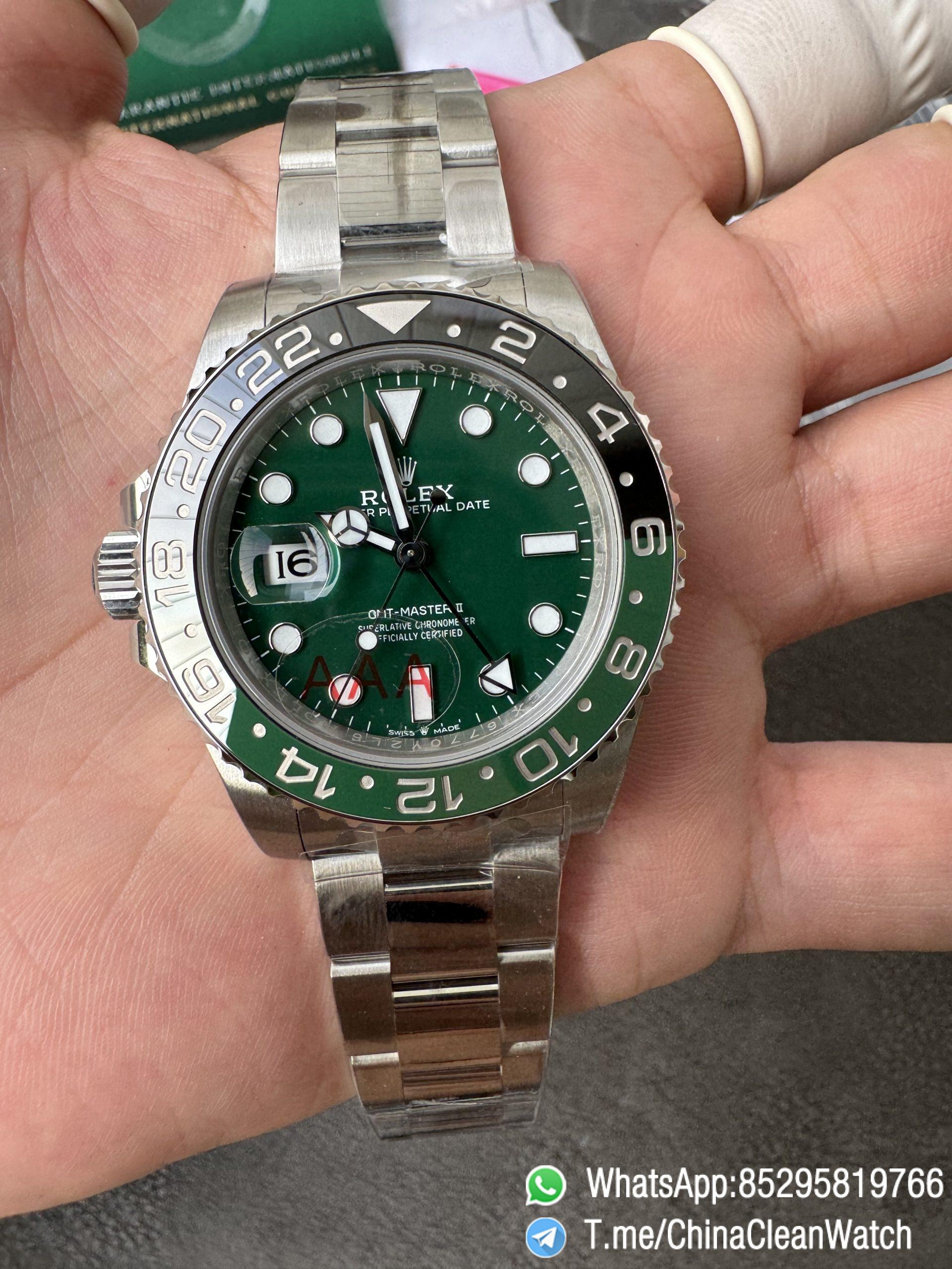 VSF GMT Master II Sprite 126729VTNR Black Green Ceramic Bezel Black Dial 904L Steel Oyster Bracelet DD3285 Movement 03 VSF GMT Master II Sprite 126729VTNR Black Green Ceramic Bezel Black Dial 904L Steel Oyster Bracelet DD3285 Movement 03
