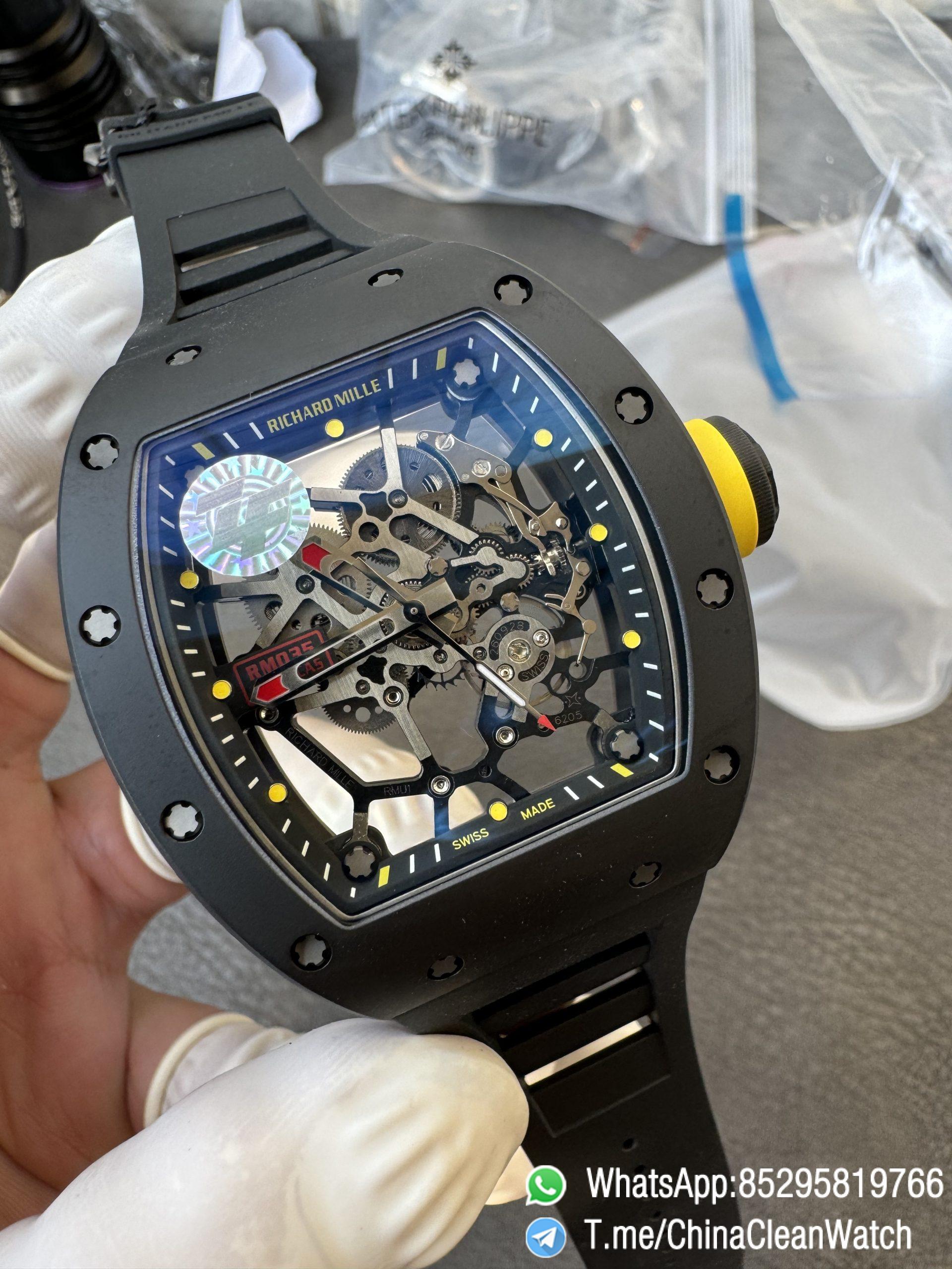 ZF Super Clone RM035 Americas Black Ceramic Case and Bezel Skeleton Dial on Black Rubber Strap SuperClone RMUL1 Caliber 04 1 ZF Super Clone RM035 Americas Black Ceramic Case and Bezel Skeleton Dial on Black Rubber Strap SuperClone RMUL1 Caliber 04 1